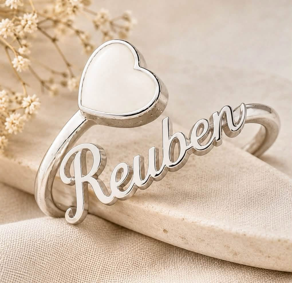 Personalised Name & Heart Keepsake Ring