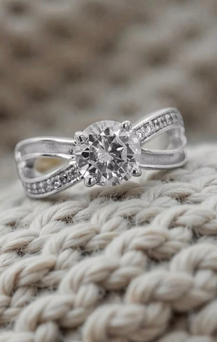 Solitaire CZ Infinity Keepsake Ring