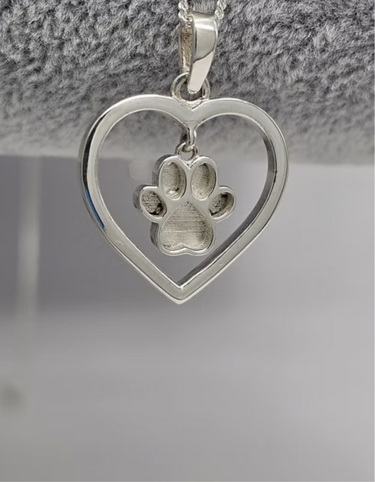 Dangle Paw Print Keepsake Necklace