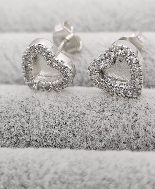 Heart Halo Stud Keepsake Earrings