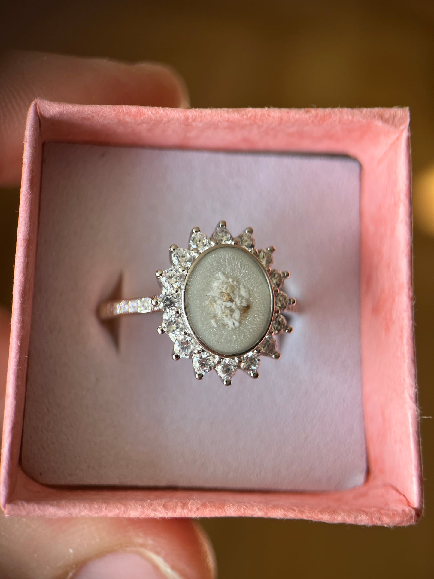 Sunburst Oval Keepsake Ring