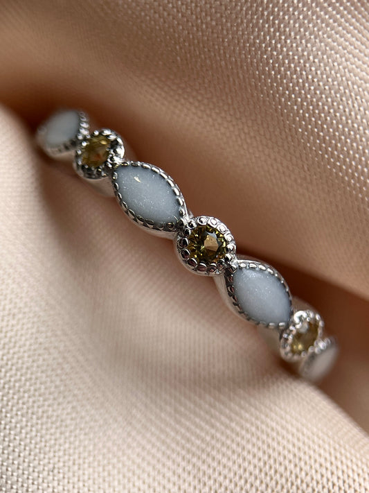 Birthstone Stacker Breastmilk Keepsake Eternity Ring