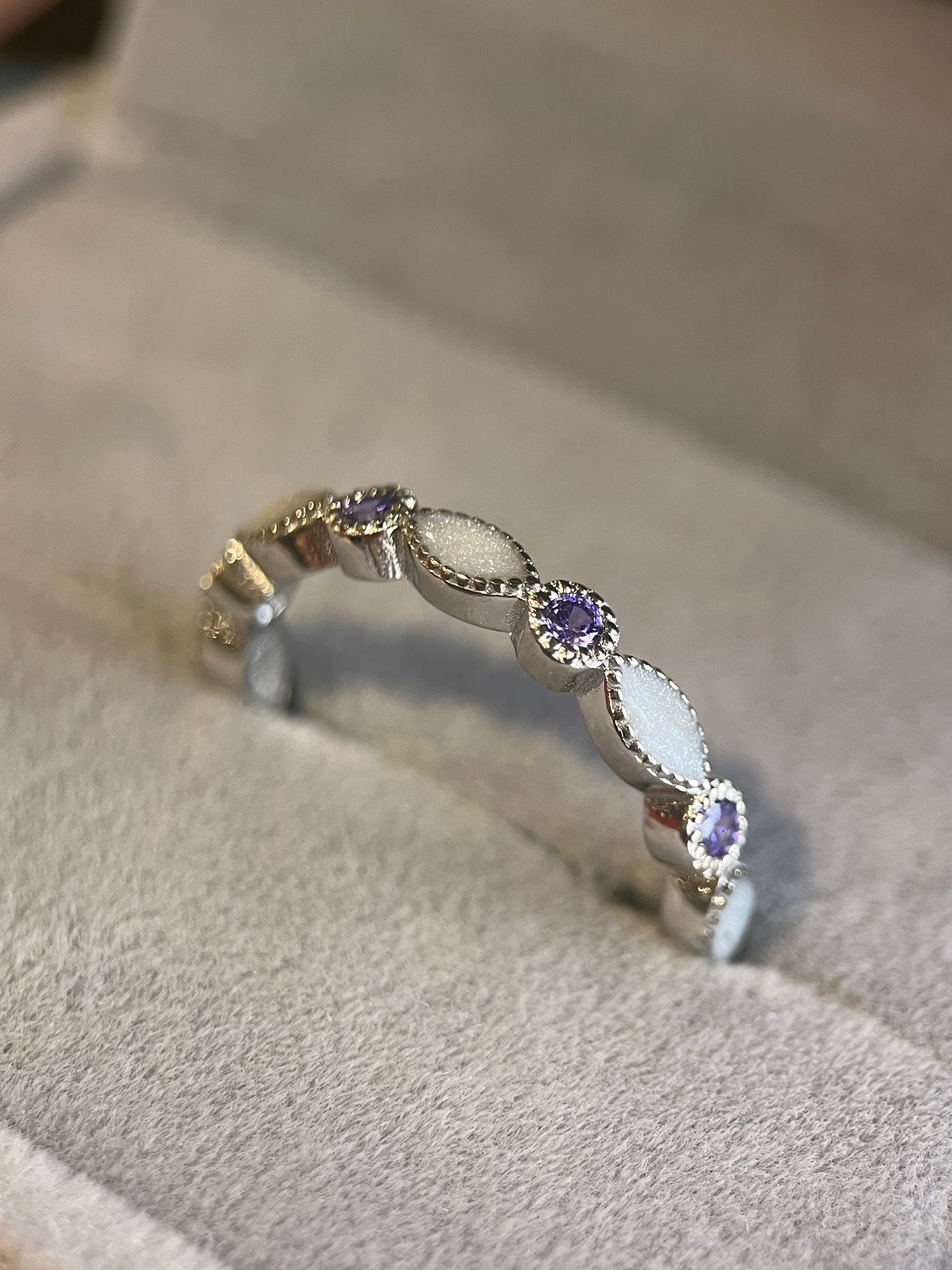 Birthstone Stacker Breastmilk Keepsake Eternity Ring