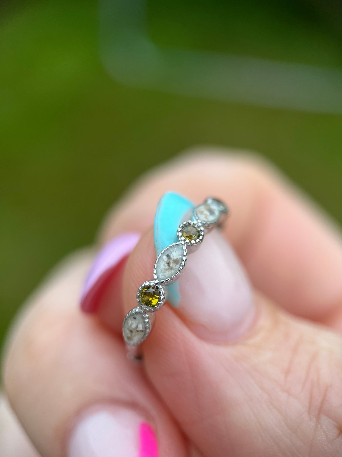 Birthstone Stacker Ashes Keepsake Eternity Ring