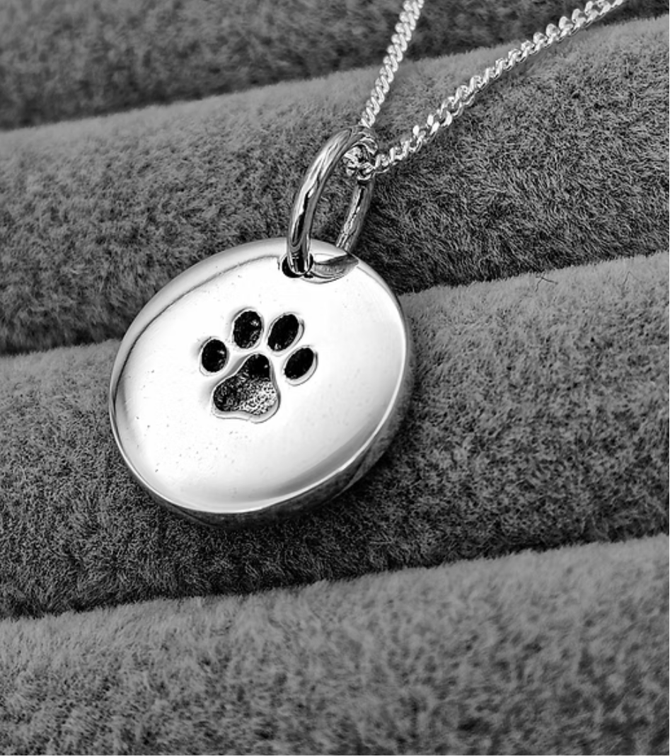 Disc Paw Print Keepsake Necklace