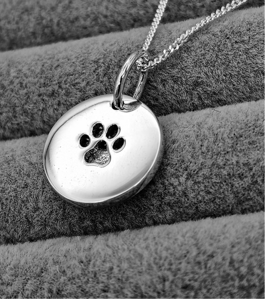 Disc Paw Print Keepsake Necklace