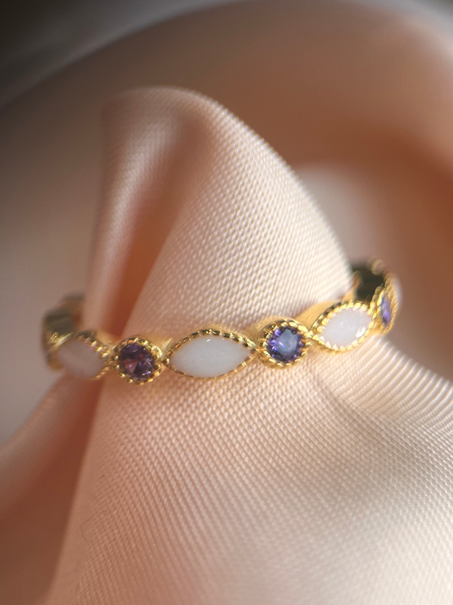 Birthstone Stacker Breastmilk Keepsake Eternity Ring