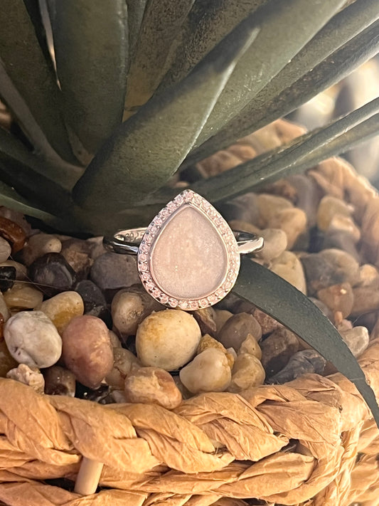 Teardrop Halo Keepsake Ring