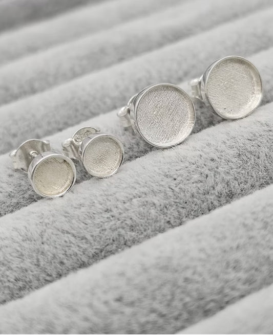 Round Stud Memorial Earrings