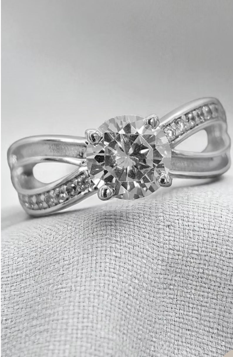 Solitaire CZ Infinity Keepsake Ring