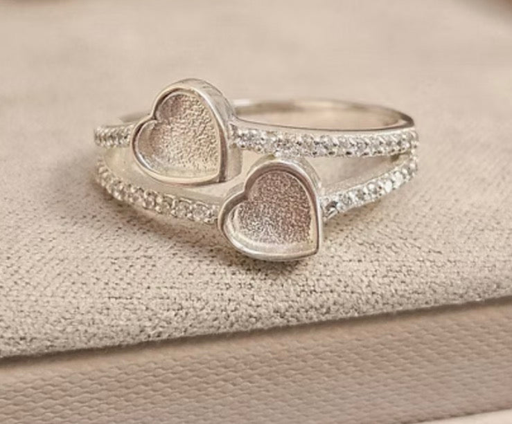 Double Heart Crystal Ring