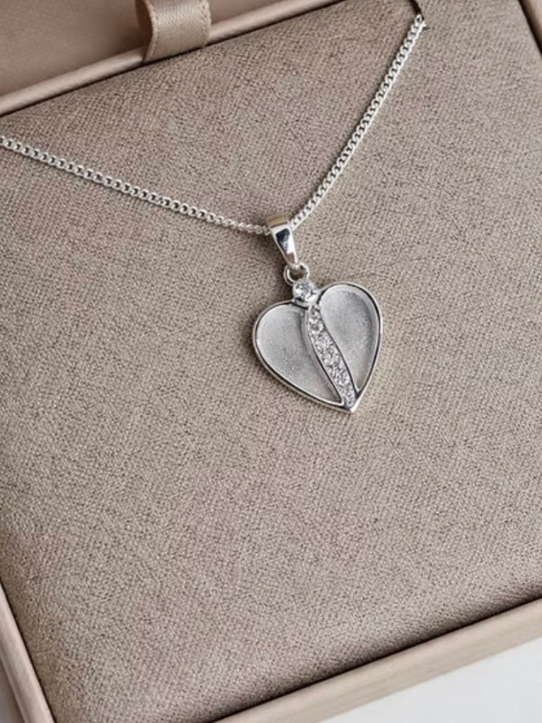 Crystal Divided Heart Pendant