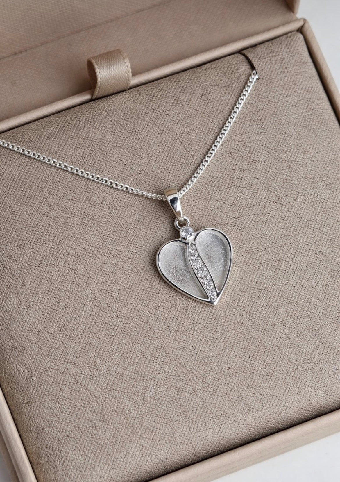Split Heart Memorial Necklace – Ashes, Hair or Breastmilk Keepsake