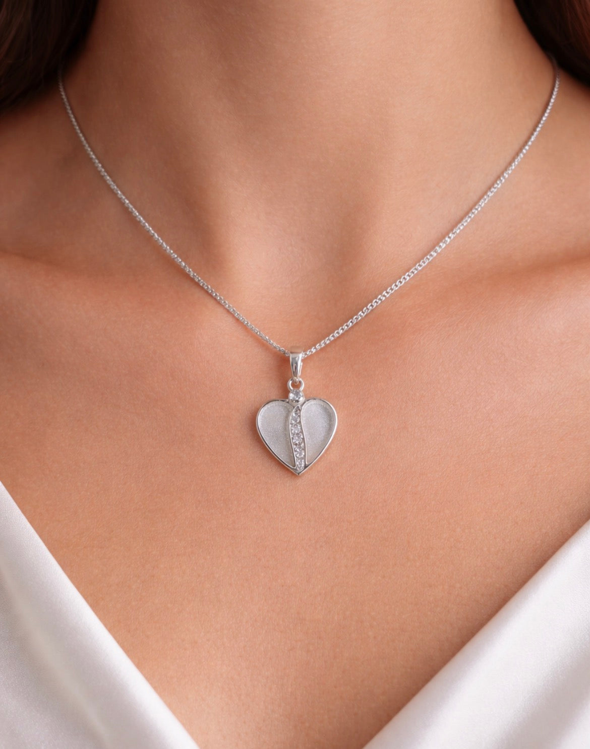 Split Heart Memorial Necklace – Ashes, Hair or Breastmilk Keepsake