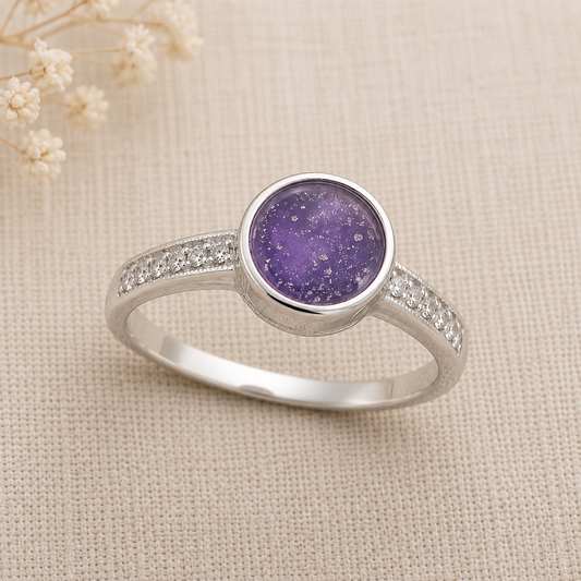 Luxe Round Memorial Keepsake Ring