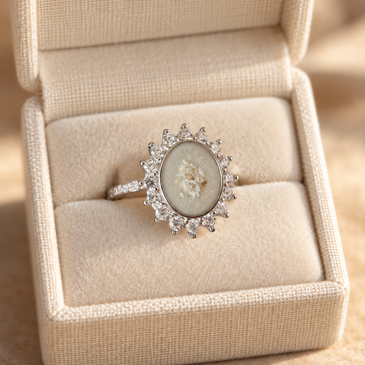 Sunburst Oval Keepsake Ring