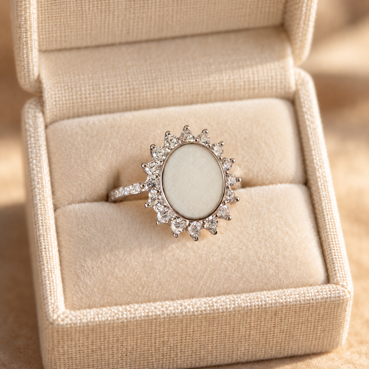 Sunburst Oval Keepsake Ring