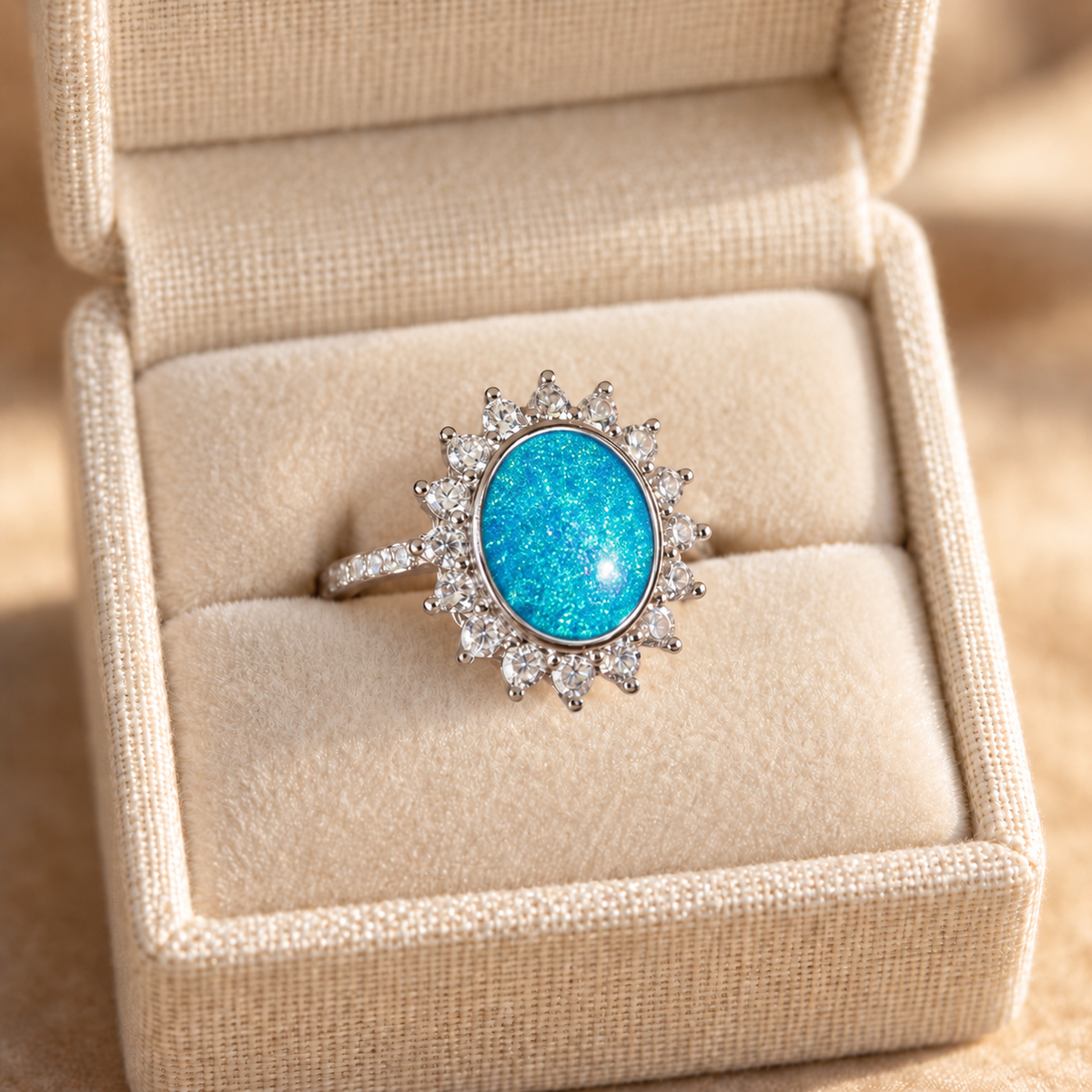 Sunburst Oval Keepsake Ring