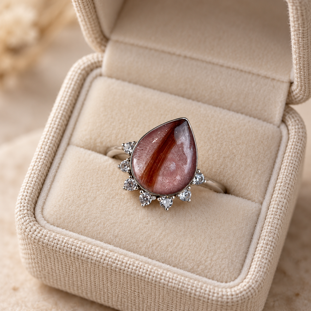 Teardrop Halo Keepsake Ring