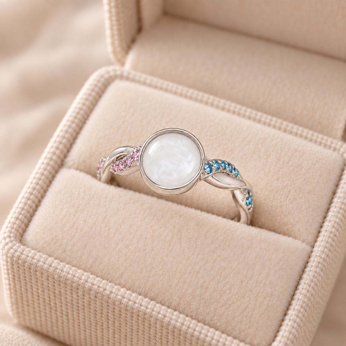 Twist Birthstone Keepsake Ring