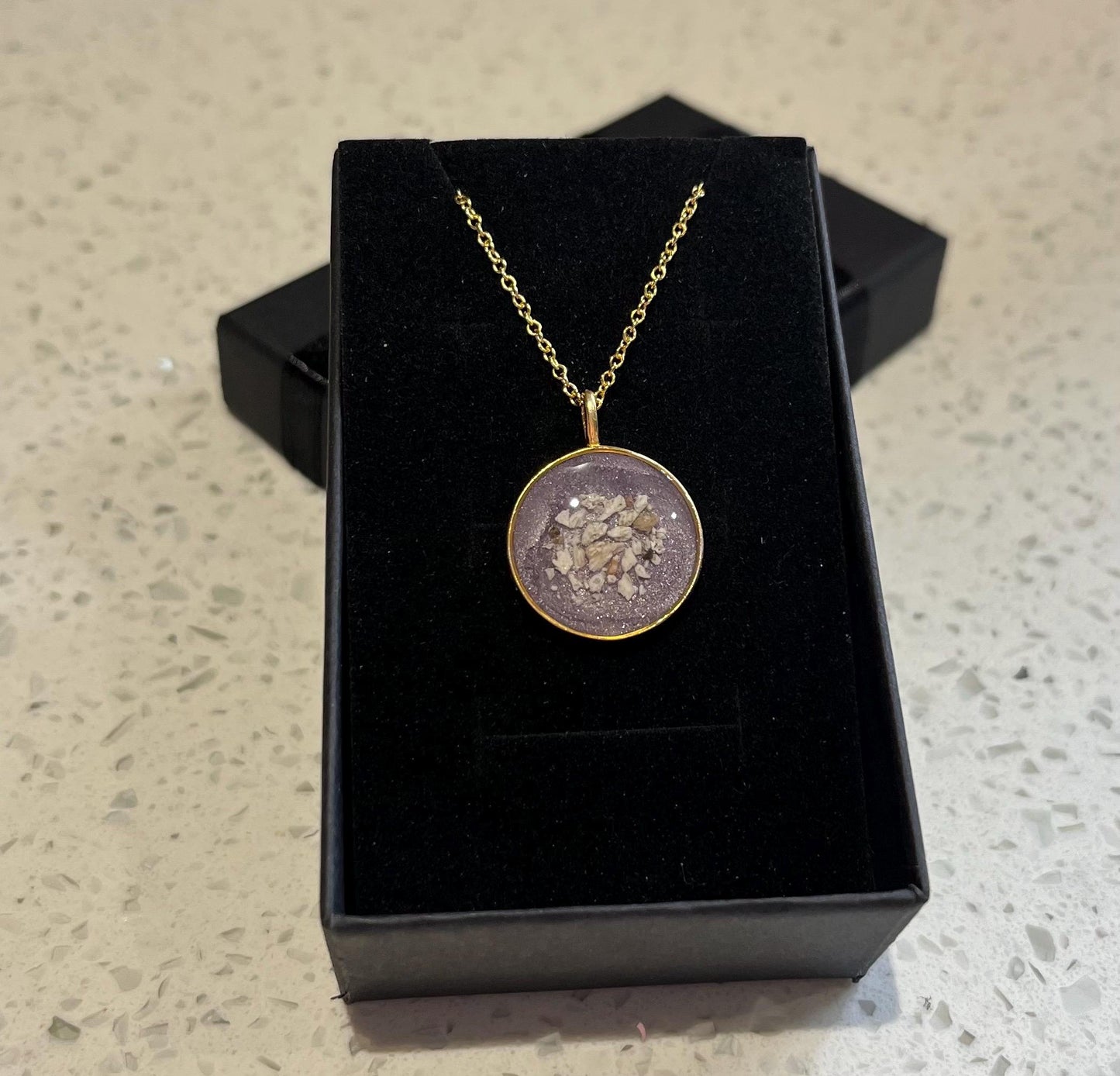 Personalised Cremation Ashes Resin Necklace – Custom Memorial Pendant with Sterling Silver Chain – Breastmilk Keepsake Jewellery